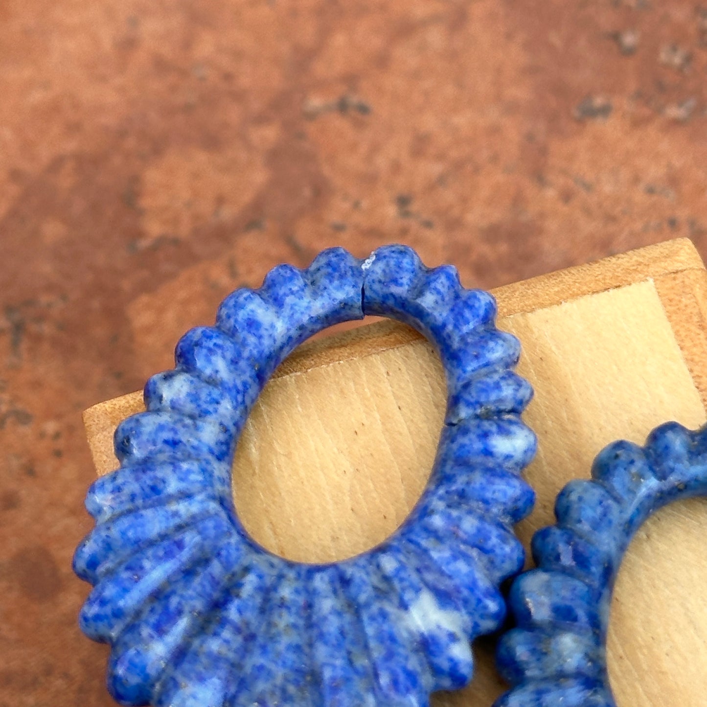 Estate Blue Lapis Oval Earring Charms