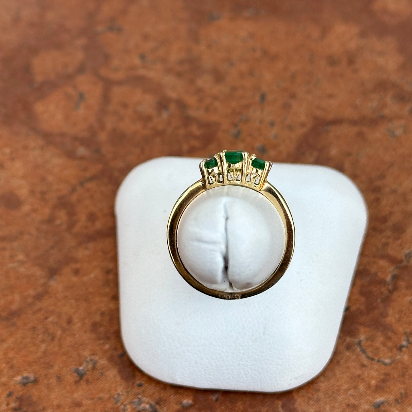 Estate 10KT Yellow Gold Oval-Cut Emerald Ring