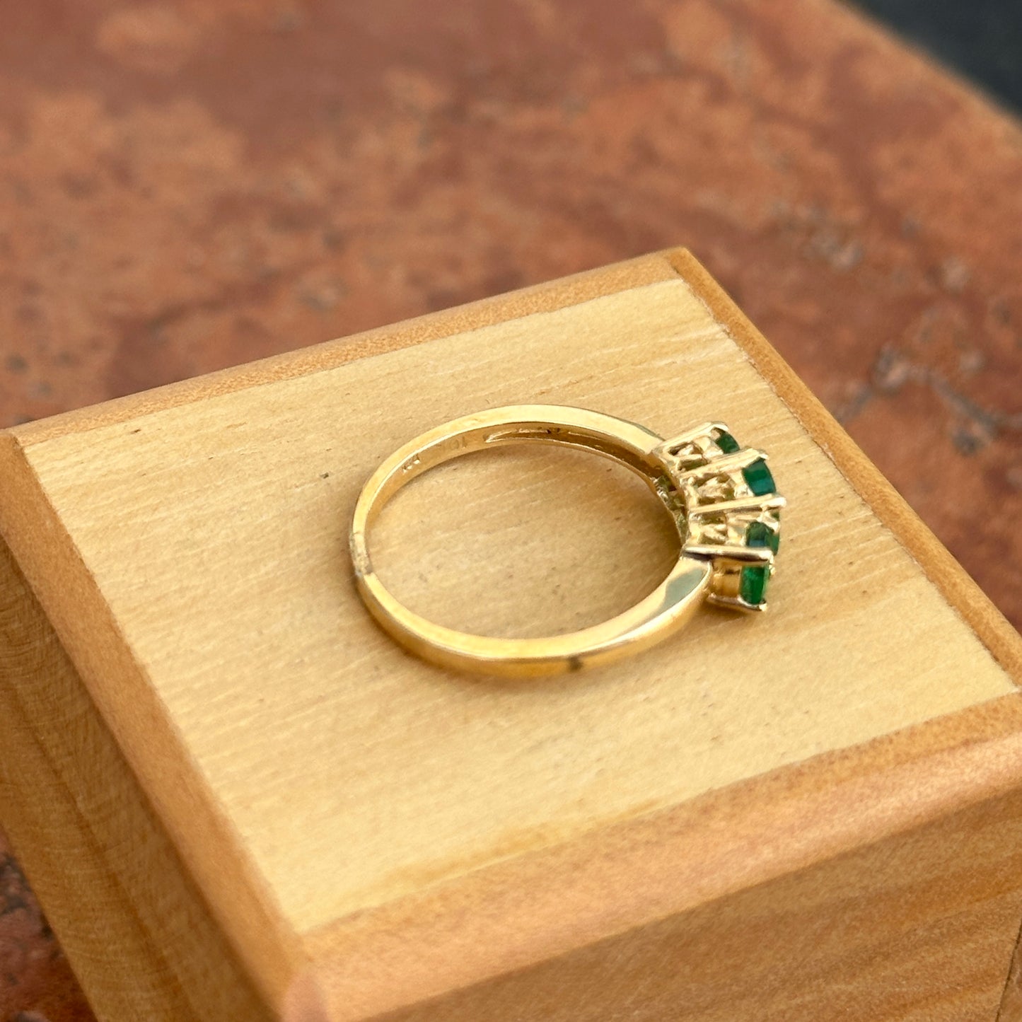 Estate 10KT Yellow Gold Oval-Cut Emerald Ring