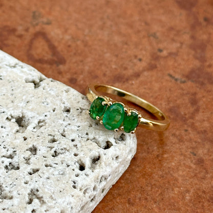 Estate 10KT Yellow Gold Oval-Cut Emerald Ring