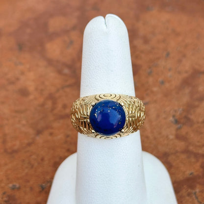 Estate 10KT Yellow Gold Lapis Lazuli Cabochon Ring