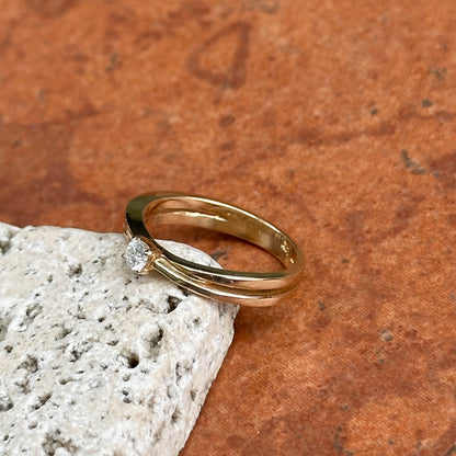 Estate 10KT Yellow Gold Round .11 CT Diamond Ring