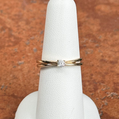 Estate 10KT Yellow Gold Round .11 CT Diamond Ring