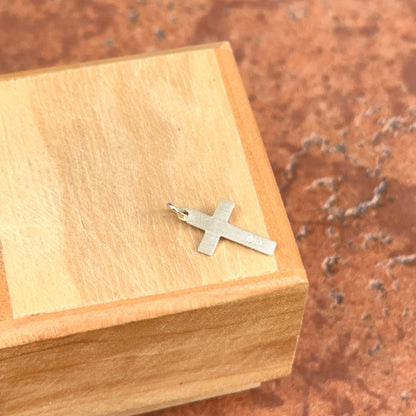 14KT Yellow Gold Mini INRI Crucifix Textured Cross Pendant Charm