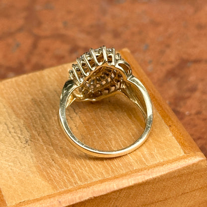 Estate 10KT Yellow Gold Marquise Diamond Cluster Ring