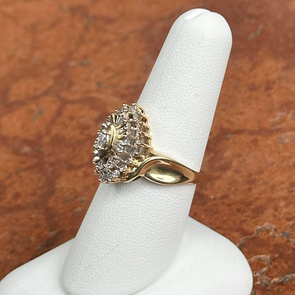 Estate 10KT Yellow Gold Marquise Diamond Cluster Ring
