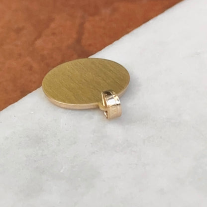 14KT Yellow Gold Guardian Angel "Protect Us" Medal Pendant Charm