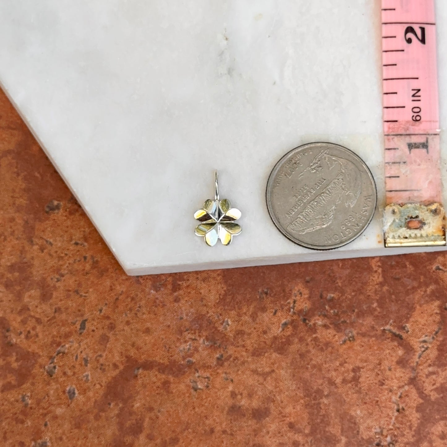 Sterling Silver Shiny Polished 4 Leaf Clover Pendant Charm