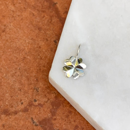 Sterling Silver Shiny Polished 4 Leaf Clover Pendant Charm