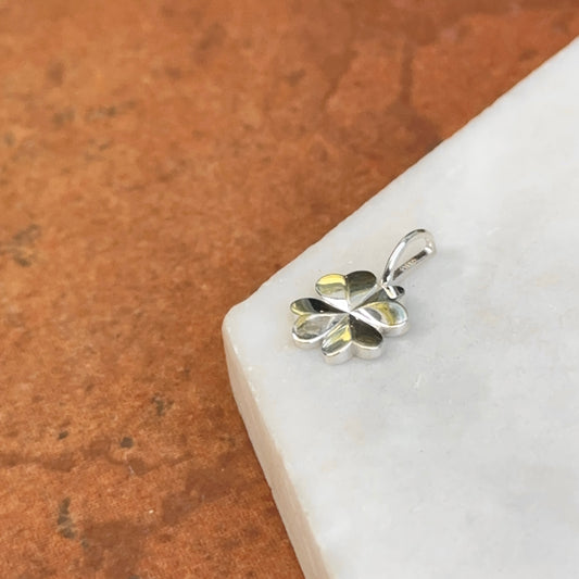 Sterling Silver Shiny Polished 4 Leaf Clover Pendant Charm