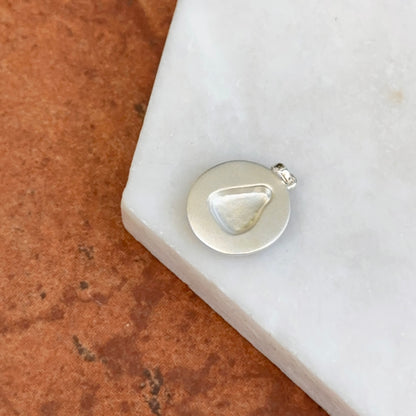 Sterling Silver Polished Round Bas Relief Buddha Pendant Charm