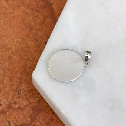 14KT White Gold Guardian Angel "Protect Us" Medal Pendant Charm