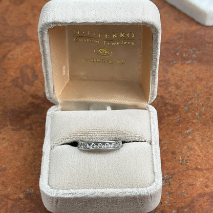 Estate 18KT White Gold Round Diamond .60 CT Eternity Band RIng