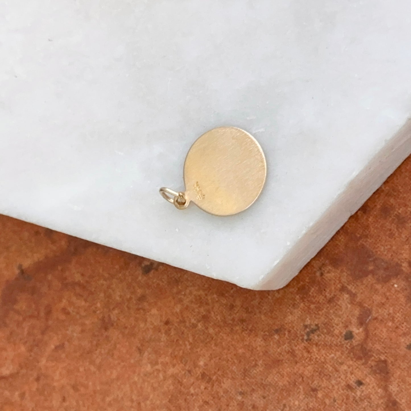 14KT Yellow Gold St John the Baptist Medal Round Pendant Charm 12mm