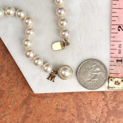 Estate Gold-Plated Sterling Silver Faux Pearl Strand Necklace 24"