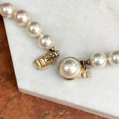 Estate Gold-Plated Sterling Silver Faux Pearl Strand Necklace 24"