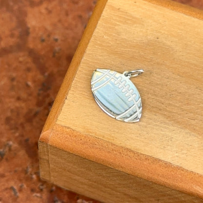 Sterling Silver Engravable Flat Football Medal Pendant Charm