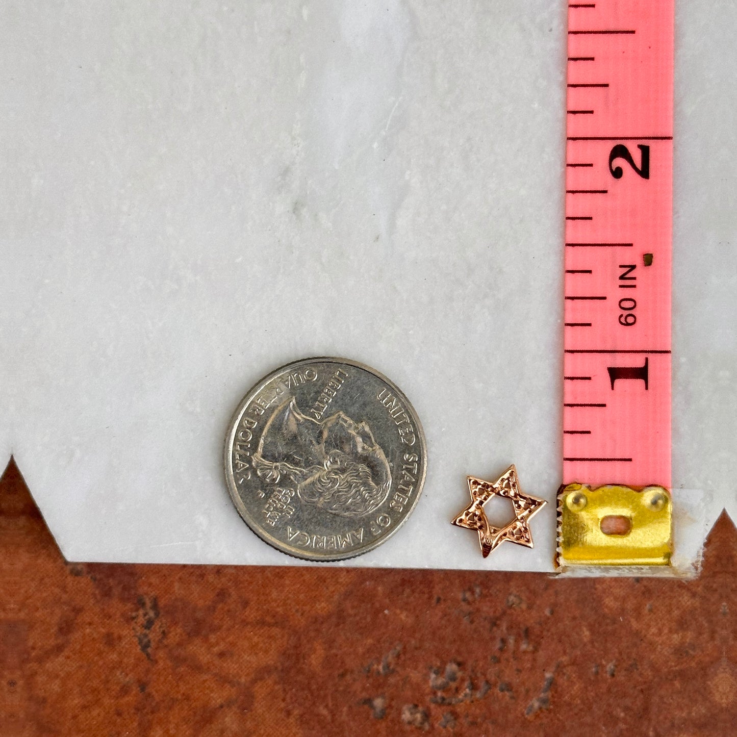 14KT Rose Gold Pave Diamond Star of David Pendant Slide