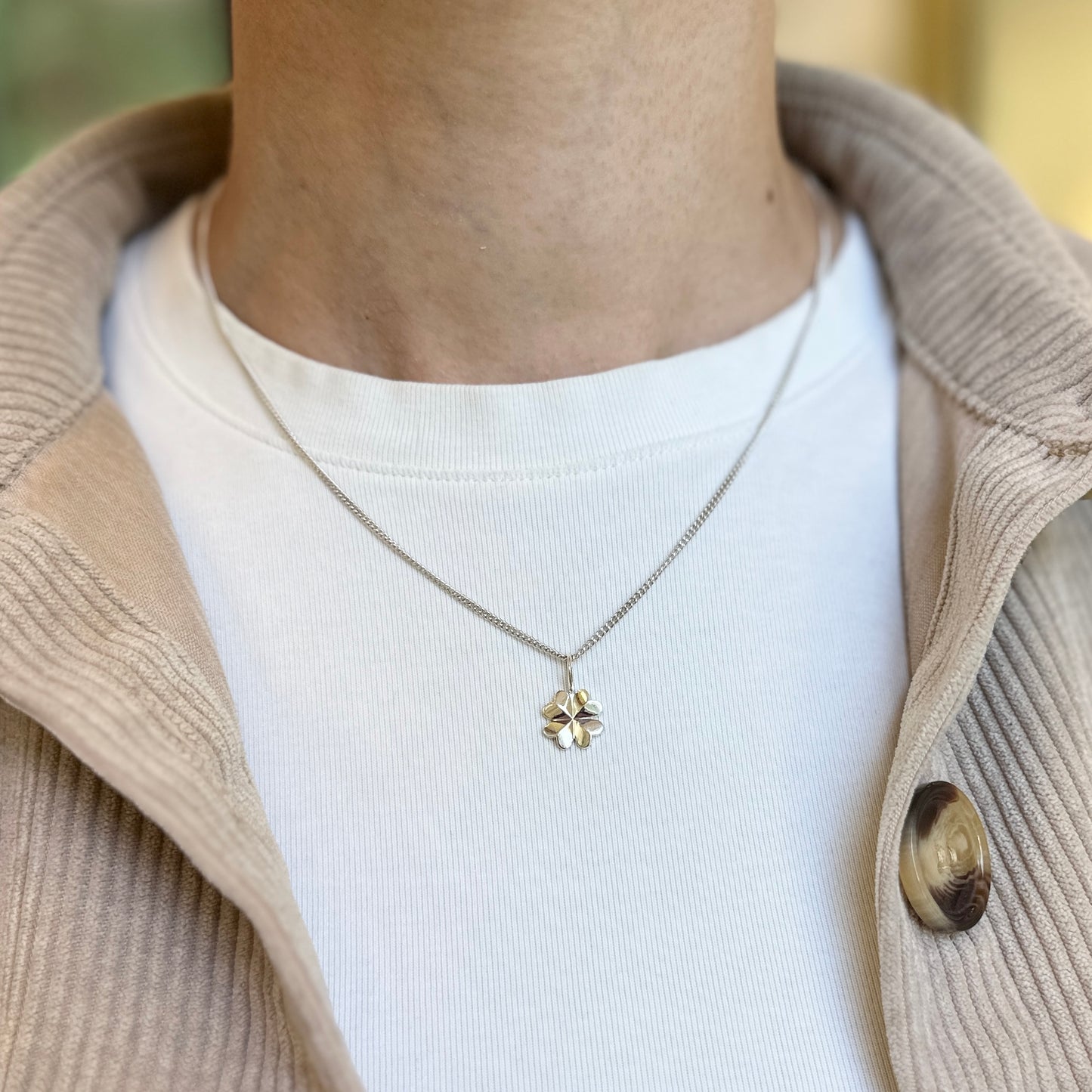 Sterling Silver Shiny Polished 4 Leaf Clover Pendant Charm