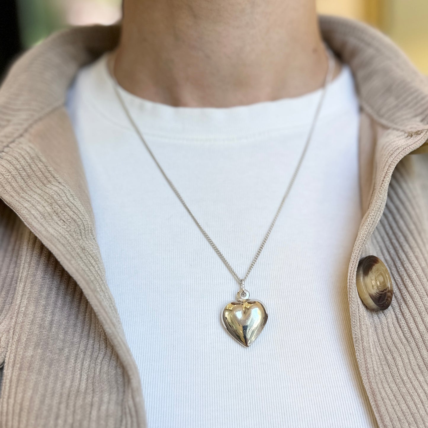 Sterling Silver Polished Puffed 3D Heart Pendant 31mm