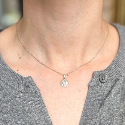 Sterling Silver St John the Baptist Antiqued Medal Pendant Charm 10mm