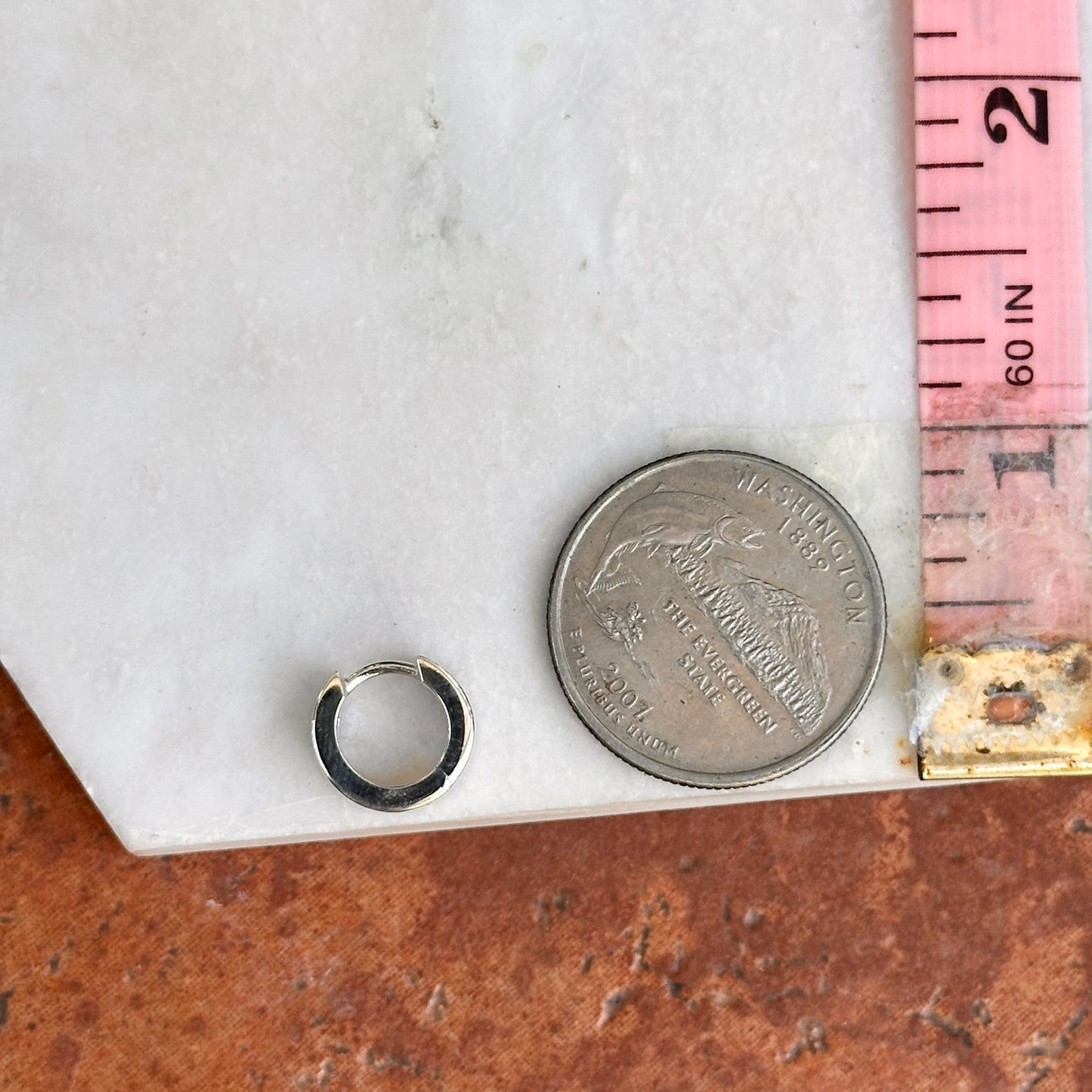 Sterling Silver High Polished Hinged Huggie Hoop Earrings 11.5mm