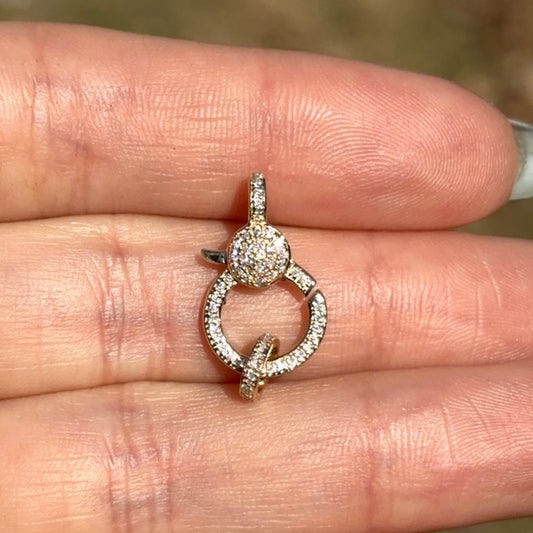 14KT Yellow Gold Pave Diamond Pendant Hanger