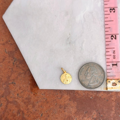 14KT Yellow Gold St. Leopold Matte Medal Pendant Charm 10mm