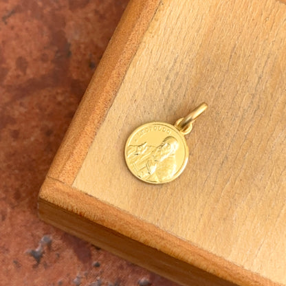 14KT Yellow Gold St. Leopold Matte Medal Pendant Charm 10mm