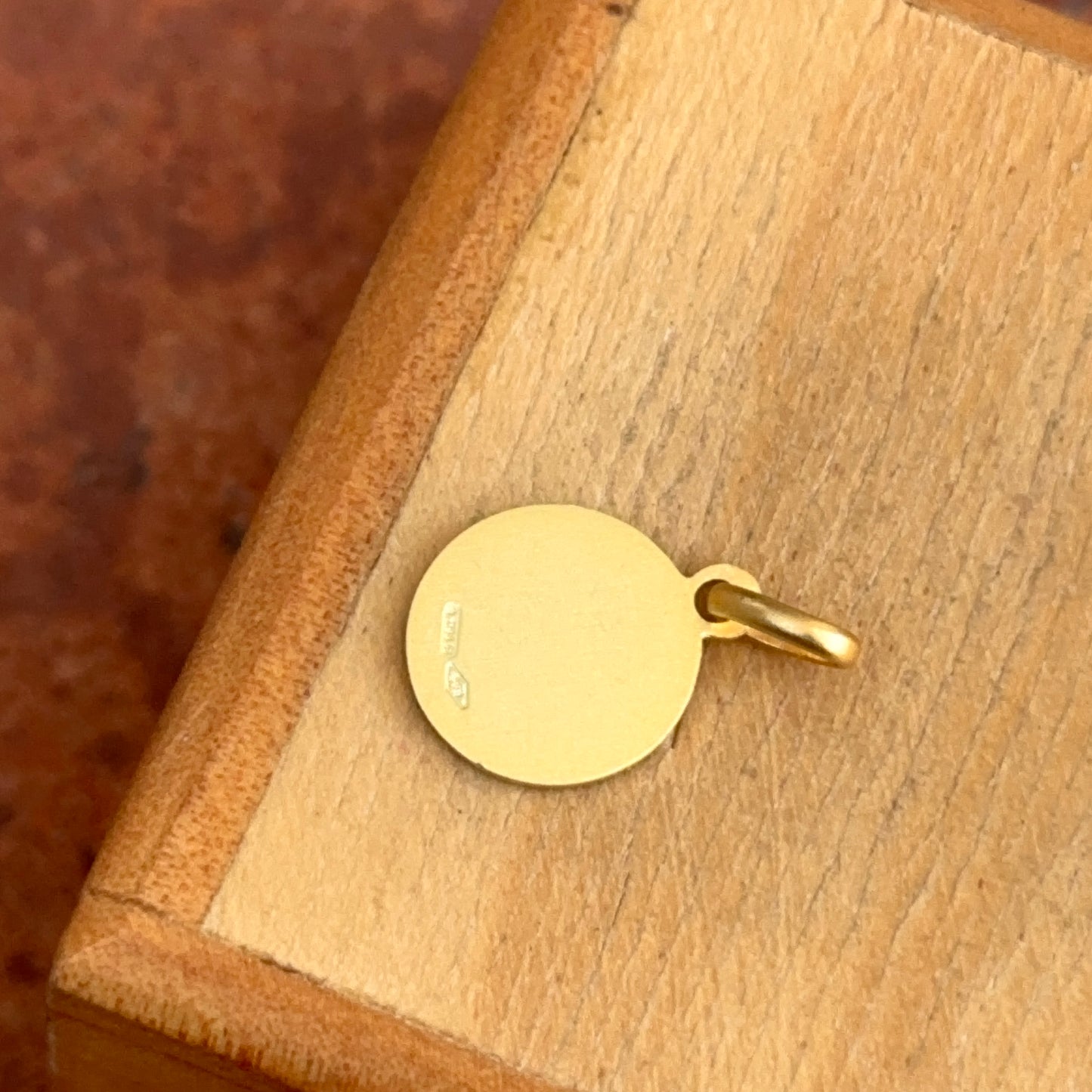 14KT Yellow Gold St. Leopold Matte Medal Pendant Charm 10mm
