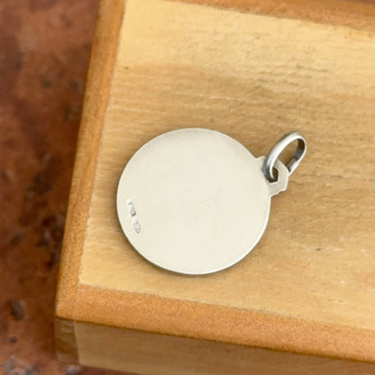 Sterling Silver Antiqued St Gerardo Maiella Round Medal Pendant 18mm
