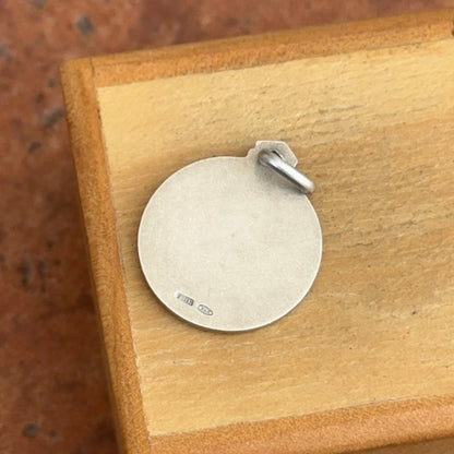 Sterling Silver Antiqued St Genesius of Rome Round Medal Pendant 18mm - LSJ