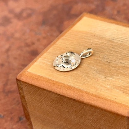 14KT Yellow Gold Diamond Chinese Zodiac Horse Disc Pendant Charm