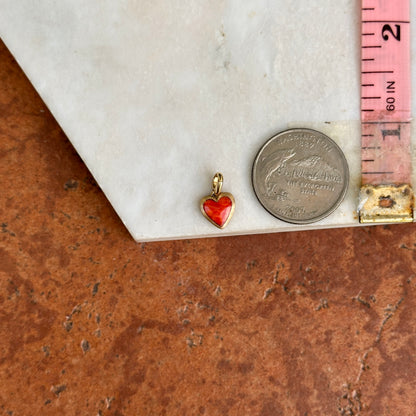 14KT Yellow Gold Kabana Carnelian Heart Textured Small Pendant