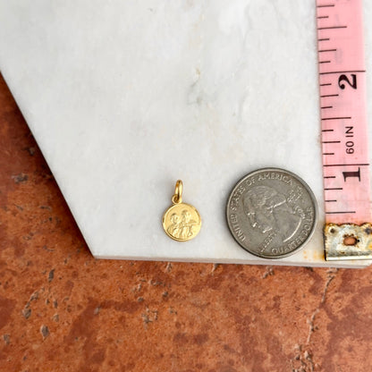 14KT Yellow Gold St. Peter and Paul Matte Medal Pendant Charm 10mm
