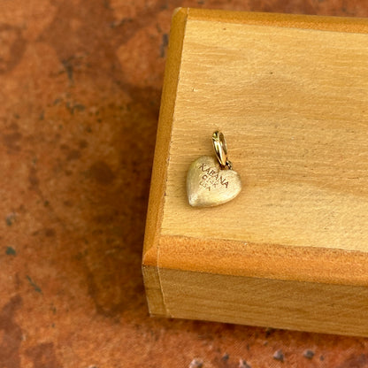 14KT Yellow Gold Kabana Carnelian Heart Textured Small Pendant