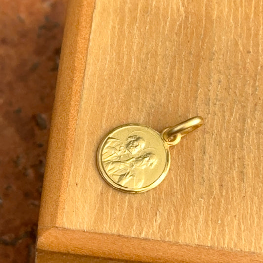 14KT Yellow Gold St. Peter and Paul Matte Medal Pendant Charm 10mm