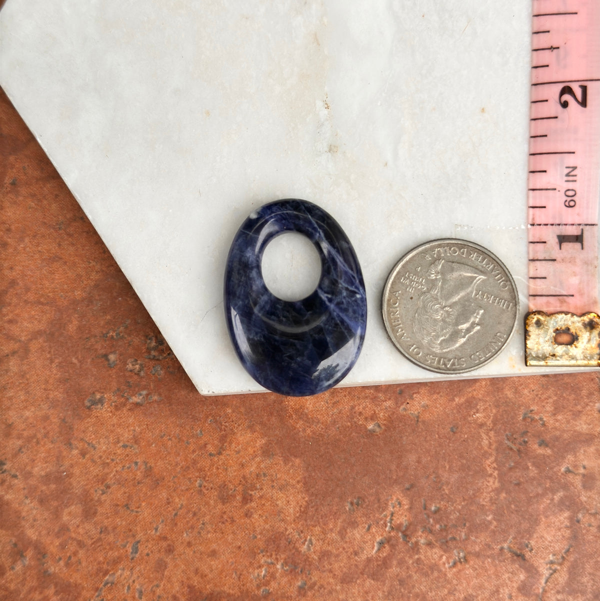 Estate Blue Sodalite Oval Door Knocker Earring Charms