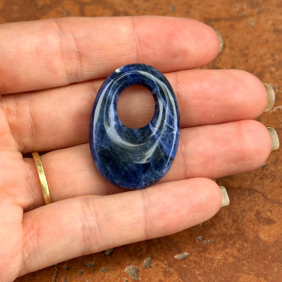 Estate Blue Sodalite Oval Door Knocker Earring Charms