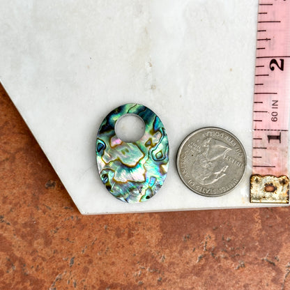 Estate Abalone Oval Door Knocker Earring Charms