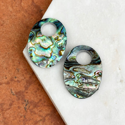 Estate Abalone Oval Door Knocker Earring Charms