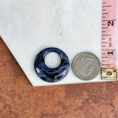 Estate Blue Sodalite Round Door Knocker Earring Charms