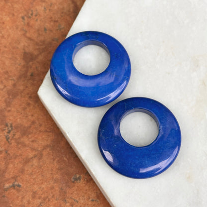 Estate Blue Howlite Round Door Knocker Earring Charms