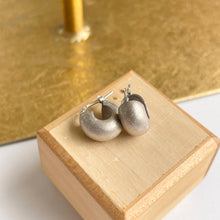 Load image into Gallery viewer, Sterling Silver Diamond-Cut Huggie Hoop Earrings