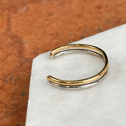 Estate 14KT Yellow Gold and White Gold Double Band Toe Ring