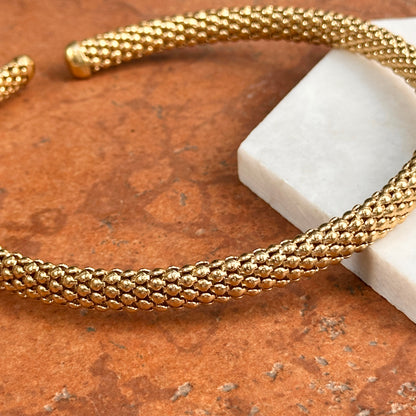 Estate Gold-Tone Popcorn Mesh Open Collar Necklace