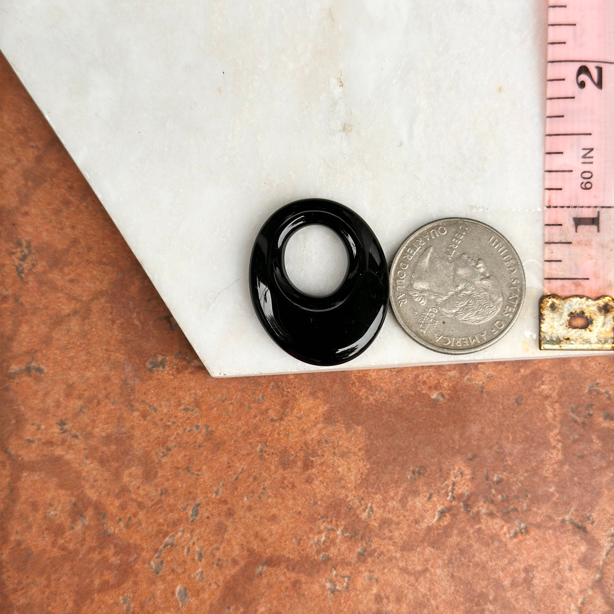 Estate Black Onyx Oval Door Knocker Earring Charms