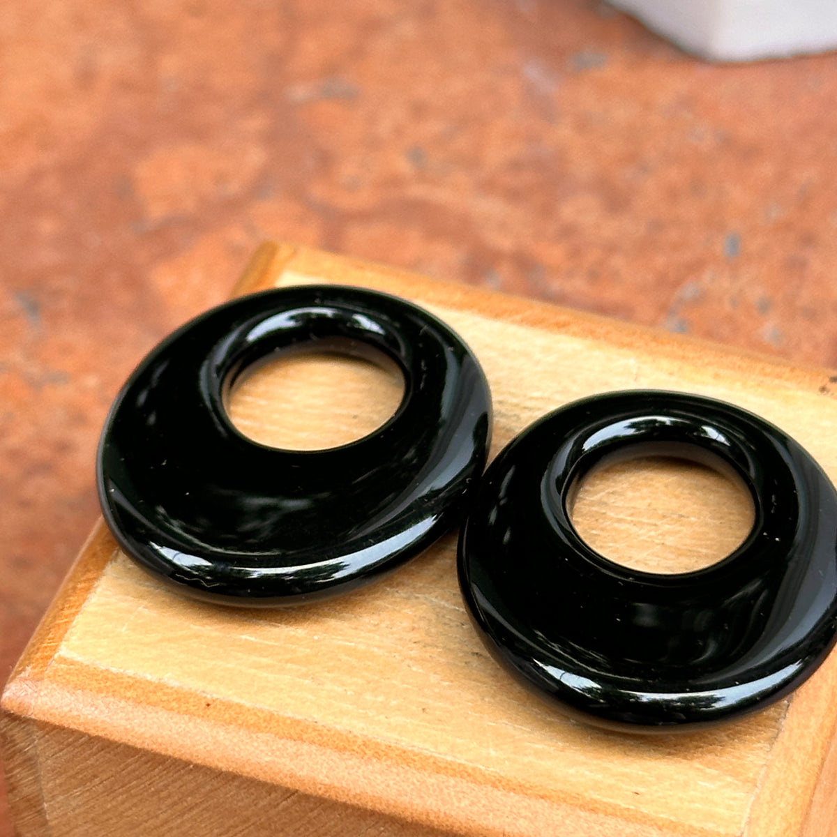 Estate Black Onyx Oval Door Knocker Earring Charms