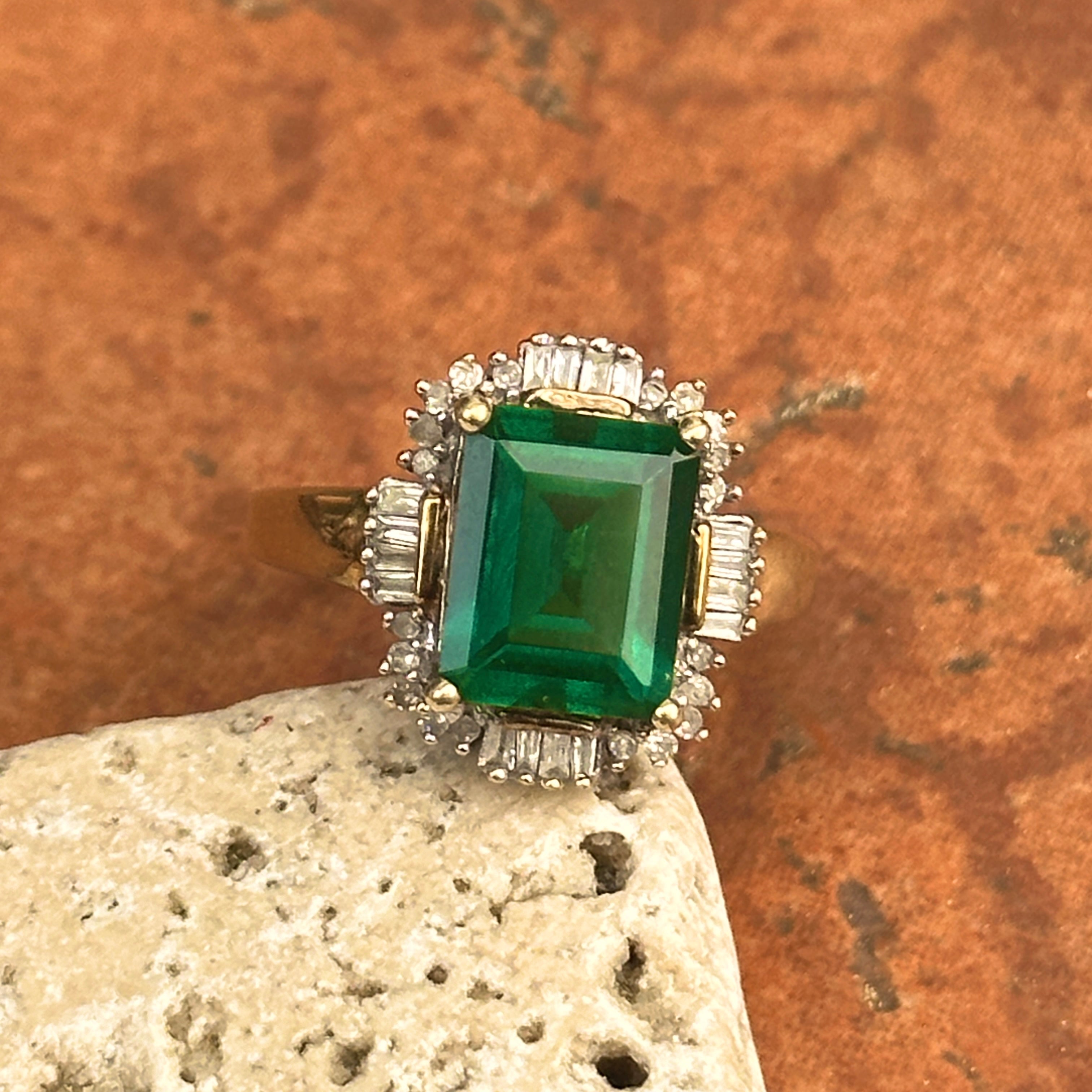 10kt antique selling emerald ring