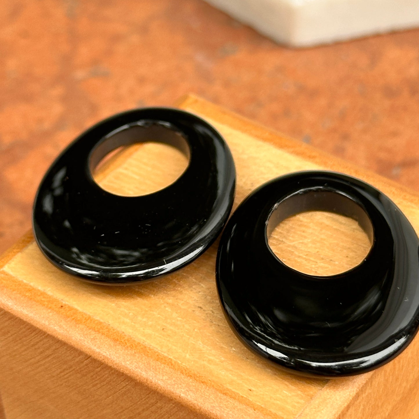 Estate Black Onyx Oval Door Knocker Earring Charms